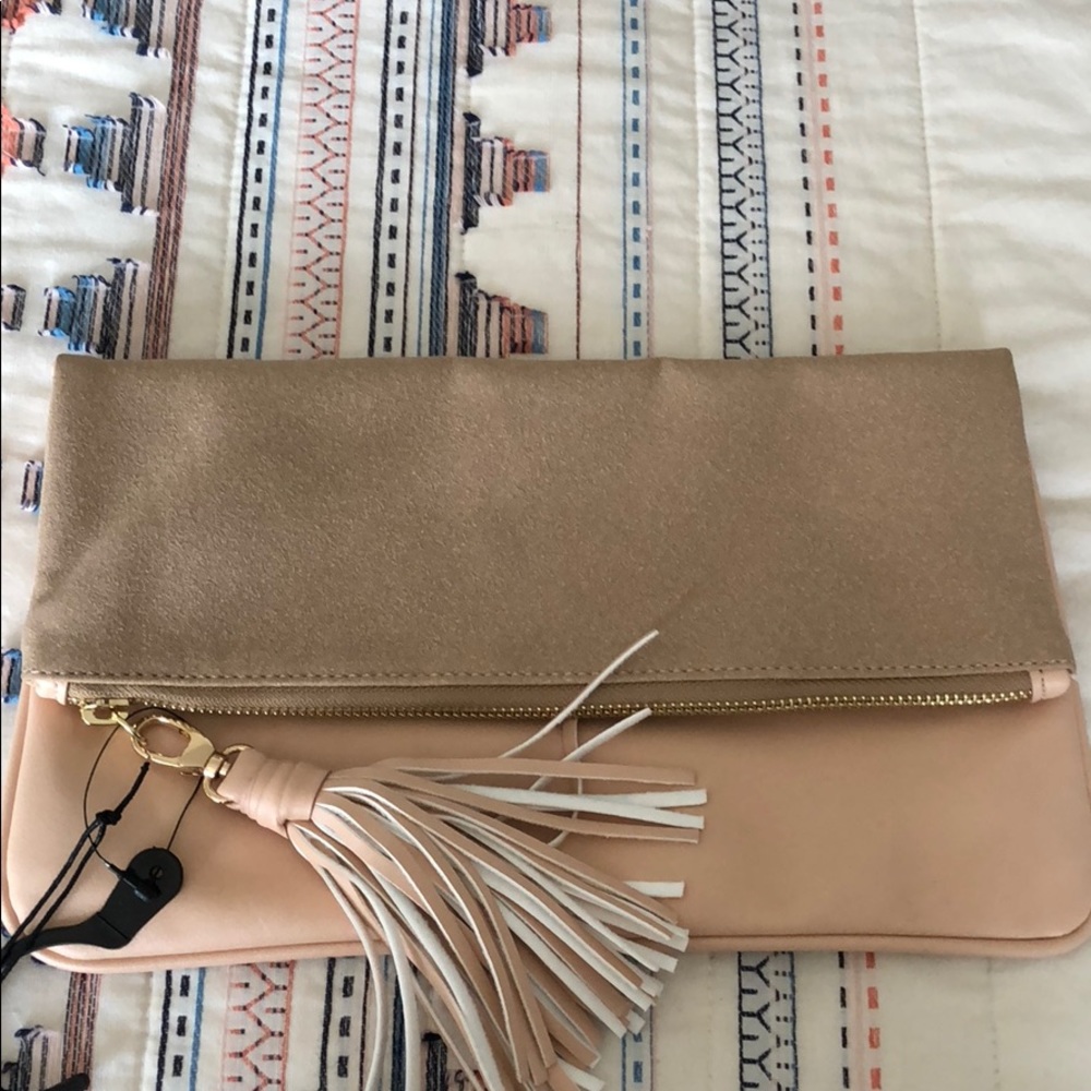 Dusty Pink Foldover Clutch